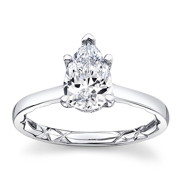 A.Jaffe 14k White Gold Diamond Engagement Ring Setting .05 ct. tw.
