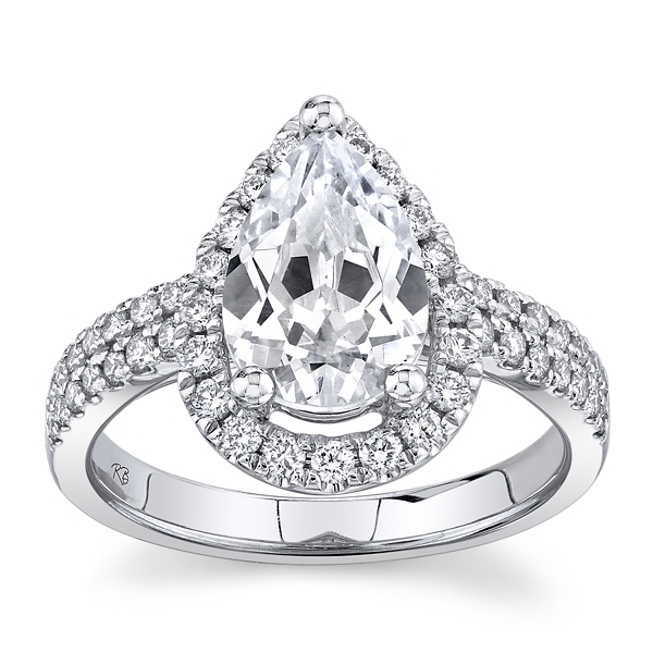 RB Signature 14k White Gold Diamond Engagement Ring Setting 1/2 ct. tw.