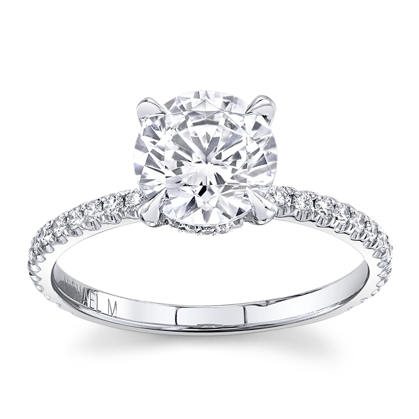 Michael M. 18k White Gold Diamond Engagement Ring Setting 1/4 ct. tw.