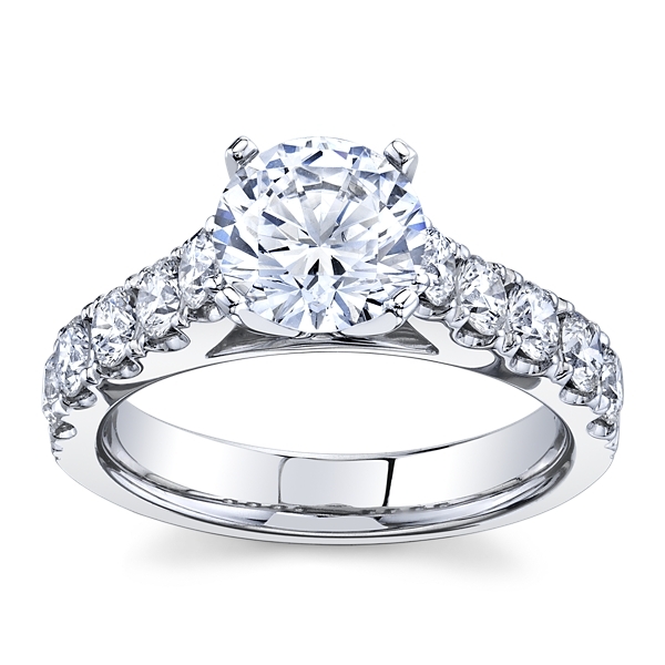 Divine 14k White Gold Diamond Engagement Ring Setting 1 ct. tw.