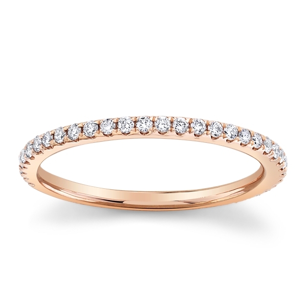 Suns and Roses 14k Rose Gold Diamond Wedding Band 1/4 ct. tw.