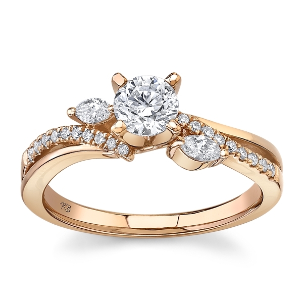 Utwo 14k Rose Gold Diamond Engagement Ring 5/8 ct. tw.