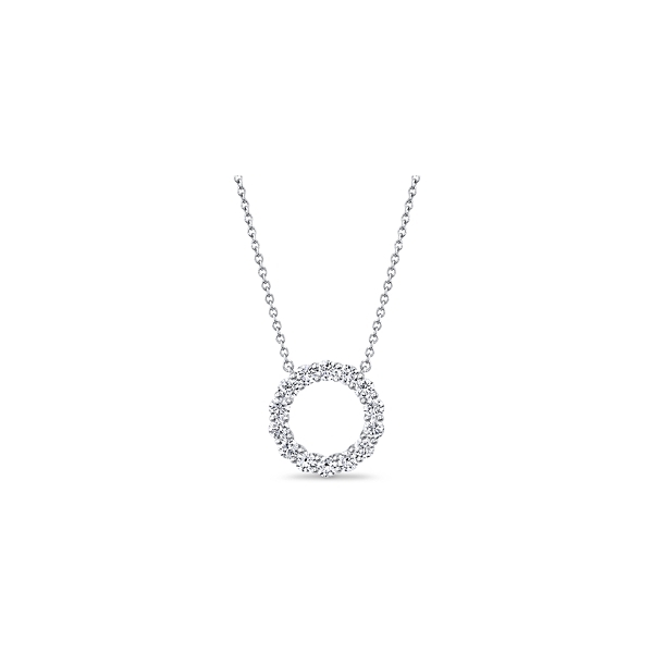 Memoire 18k White Gold Diamond Circle Necklace 1 ct. tw.