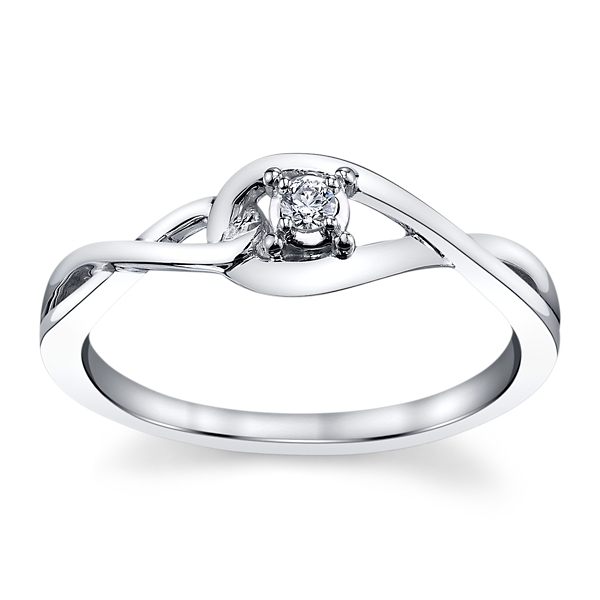 Cherish 14k White Gold Diamond Promise Ring .04 ct. tw.