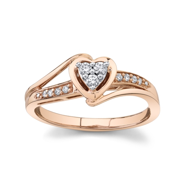 Cherish 10k Rose Gold Diamond Promise Ring .08 ct. tw.