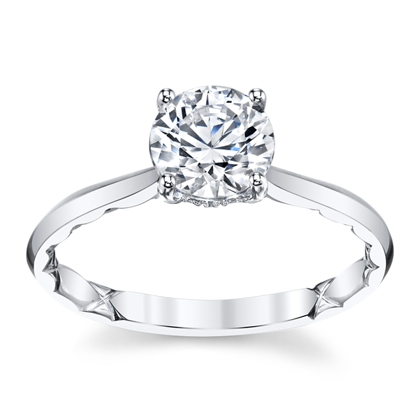 A.Jaffe 14k White Gold Diamond Engagement Ring Setting .05 ct. tw.