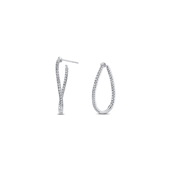 Memoire 18k White Gold Diamond Earrings 7/8 ct. tw.