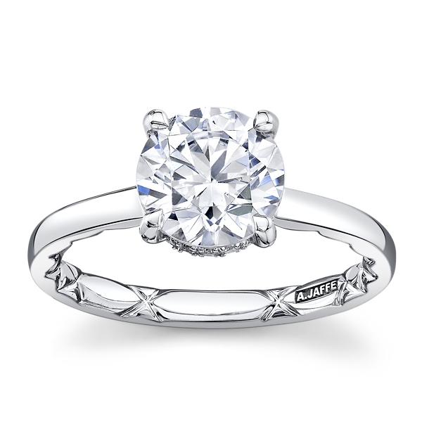 A.Jaffe 14k White Gold Diamond Engagement Ring Setting 1/10 ct. tw.