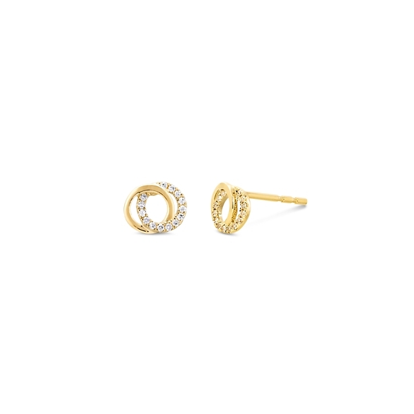 Shy Creation 14k Yellow Gold Diamond Earrings 0.07 ct. tw.