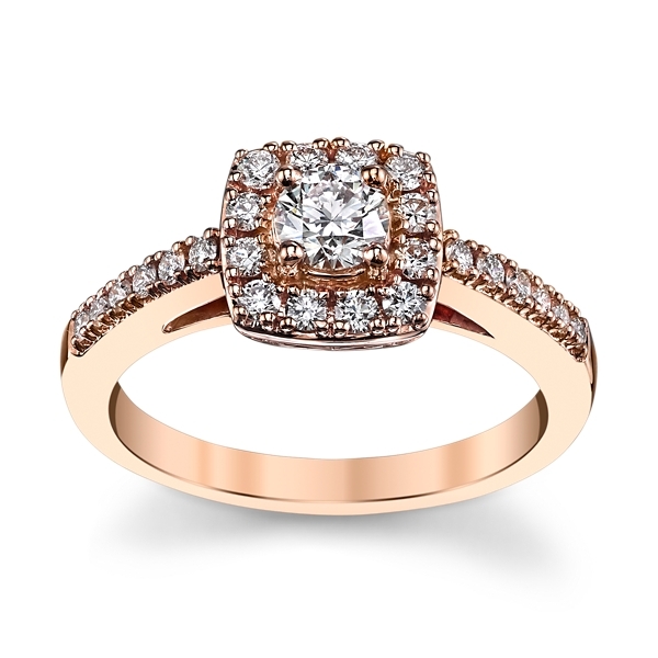 Cherish 14k Rose Gold Diamond Engagement Ring 5/8 ct. tw.