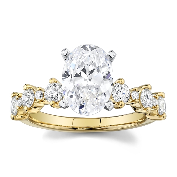 Divine 14k Yellow Gold and 14k White Gold Diamond Engagement Ring Setting 5/8 ct. tw.