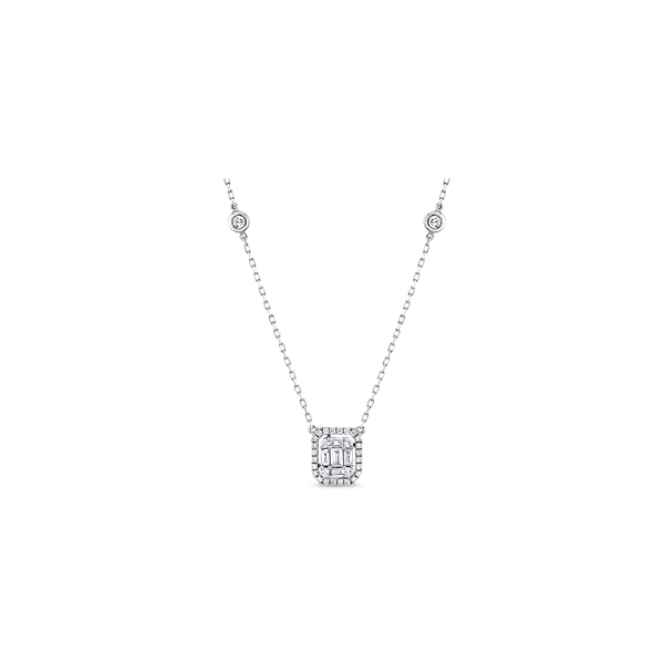 14k White Gold Diamond Necklace 5/8 ct. tw.