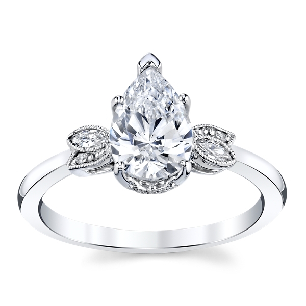 Kirk Kara 14k White Gold Diamond Engagement Ring Setting .08 ct. tw.
