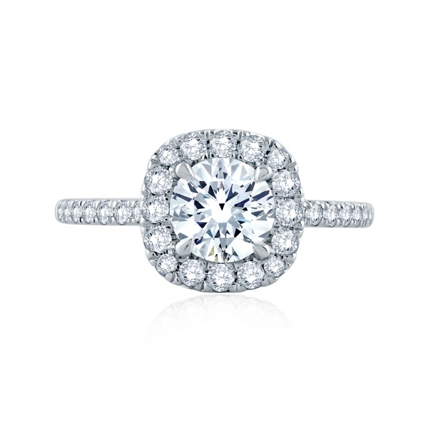 A.Jaffe 14k White Gold Diamond Engagement Ring Setting 1/2 ct. tw.