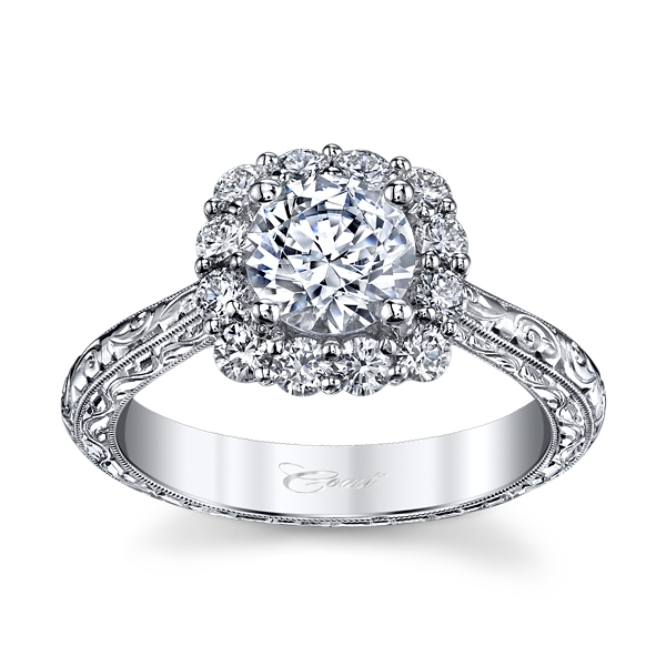Coast Diamond 14k White Gold Diamond Engagement Ring Setting 1/2 ct. tw.