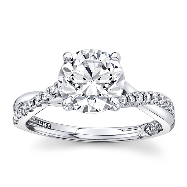 A.Jaffe 14k White Gold Diamond Engagement Ring Setting 1/6 ct. tw.