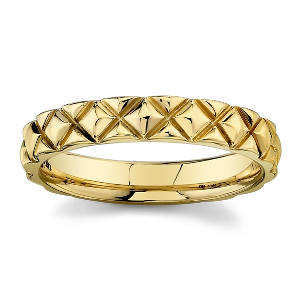 14k Yellow Gold Criss Cross Fashion Ring