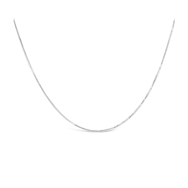 14k White Gold 16" Box Chain Necklace
