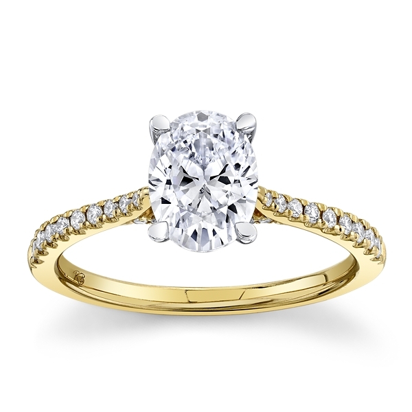 RB Signature 14k Yellow Gold and 14k White Gold Diamond Engagement Ring Setting 1/5 ct. tw.