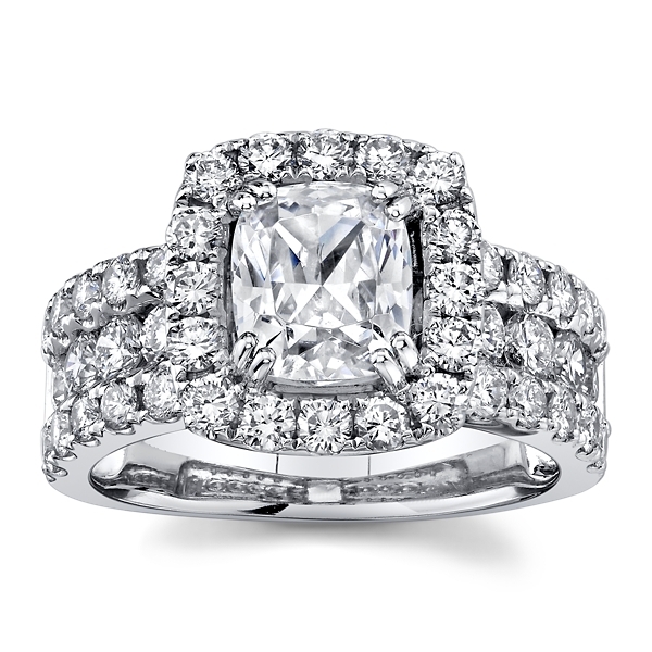LUXE 14k White Gold Diamond Engagement Ring Setting 1 3/4 ct. tw.