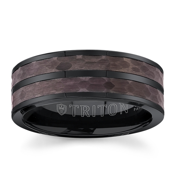 Triton Black Tungsten Carbide and Espresso Tungsten Carbide 8 mm Wedding Band