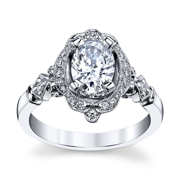 RB Signature 14k White Gold Diamond Engagement Ring Setting 1/6 ct. tw.