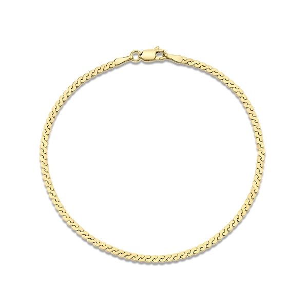 14k Yellow Gold 7.5" Serpentine Chain Bracelet