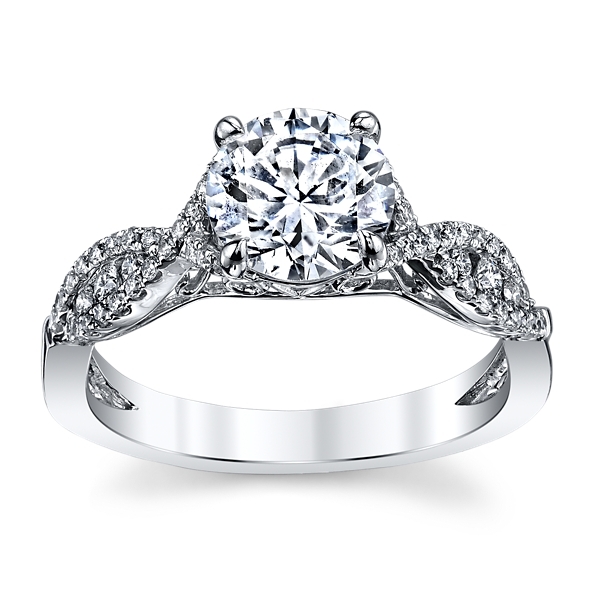Kirk Kara 18k White Gold Diamond Engagement Ring Setting 1/4 ct. tw.