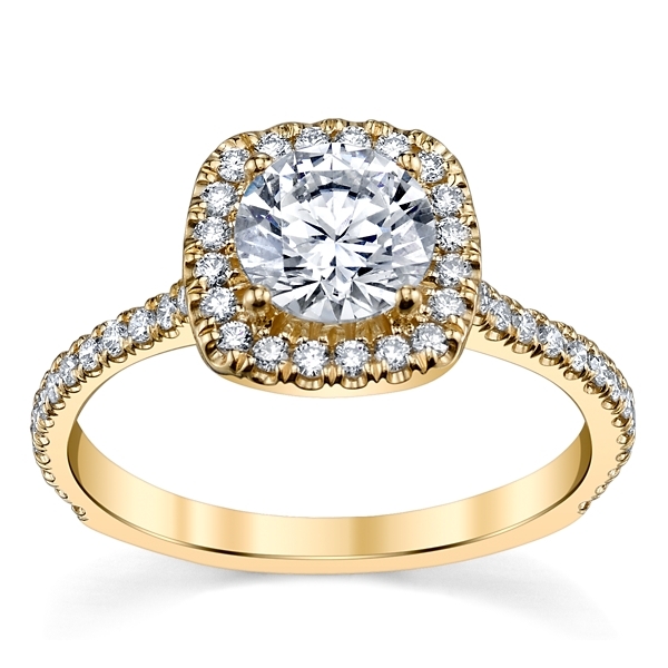 Suns and Roses 14k Yellow Gold Diamond Engagement Ring Setting 1/3 ct. tw.