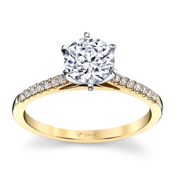 Coast Diamond 14k Yellow Gold and 14k White Diamond Engagement Ring Setting 1/10 ct. tw.