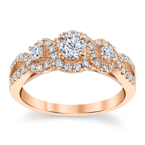 Cherish 14k Rose Gold Diamond Engagement Ring 3/4 ct. tw.