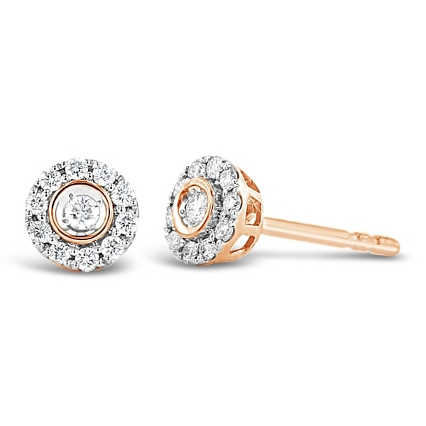 14k Rose Gold Diamond Earrings 1/6 ct. tw.