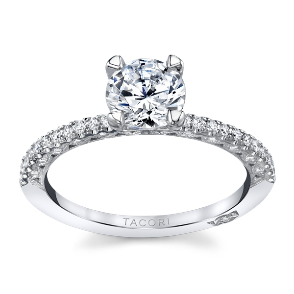 Tacori 18k White Gold Diamond Engagement Ring Setting 1/4 ct. tw.