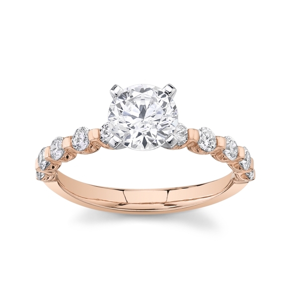 Suns and Roses 14k Rose and 14k White Gold Diamond Engagement Ring Setting 3/8 ct. tw.