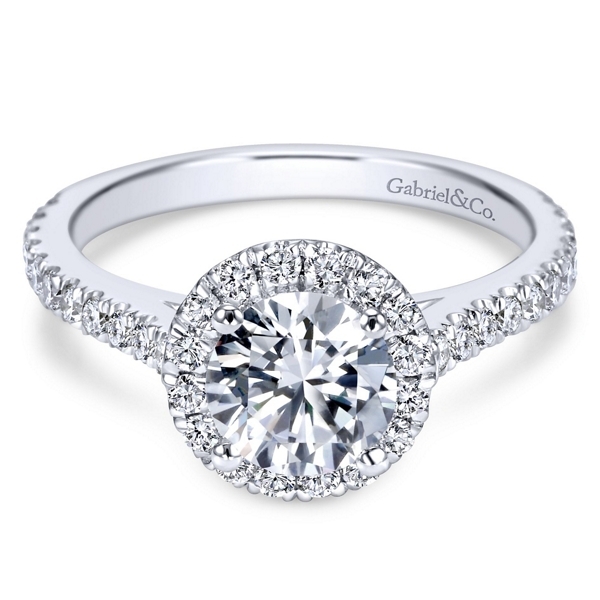 Gabriel & Co. 14k White Gold Diamond Engagement Ring Setting 5/8 ct. tw.