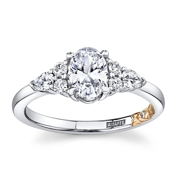 Exclusively for Robbins Brothers by A.Jaffe 14k White Gold and 14k Rose Gold Diamond Engagement Ring Setting 1/3 ct. tw.