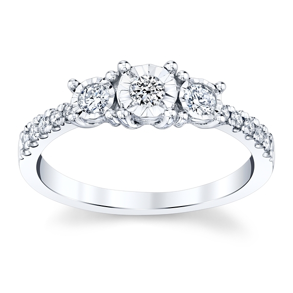 Cherish 14k White Gold Diamond Engagement Ring 1/3 ct. tw.