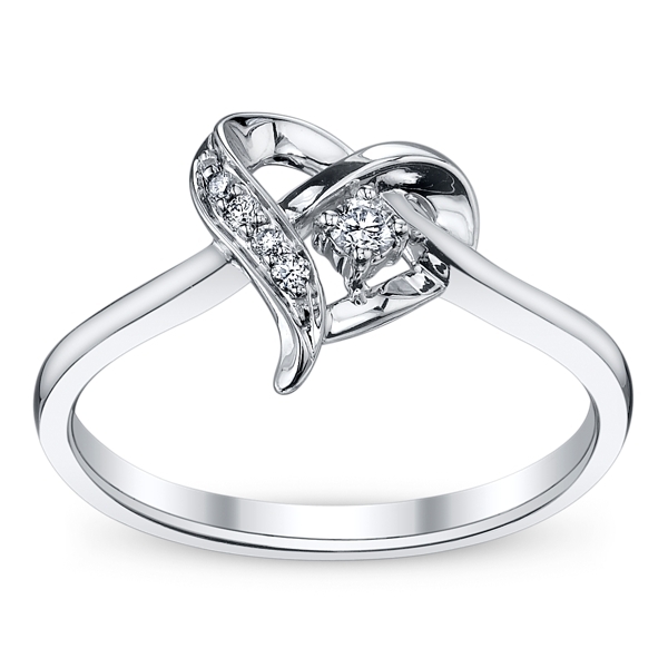 Cherish 10k White Gold Diamond Promise Ring .06 ct. tw.