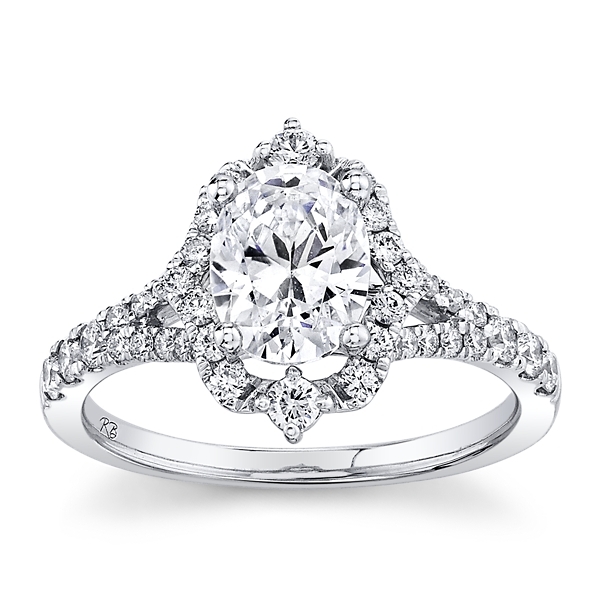 RB Signature 14k White Gold Diamond Engagement Ring Setting 3/8 ct. tw.