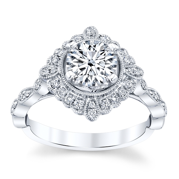 RB Signature 14k White Gold Diamond Engagement Ring Setting 1/5 ct. tw.