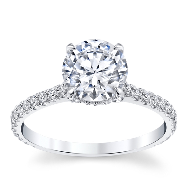Michael M. 18k White Gold Diamond Engagement Ring Setting 1/3 ct. tw.