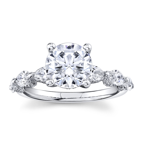 LUXE 14k White Gold Diamond Engagement Ring Setting 7/8 ct. tw.