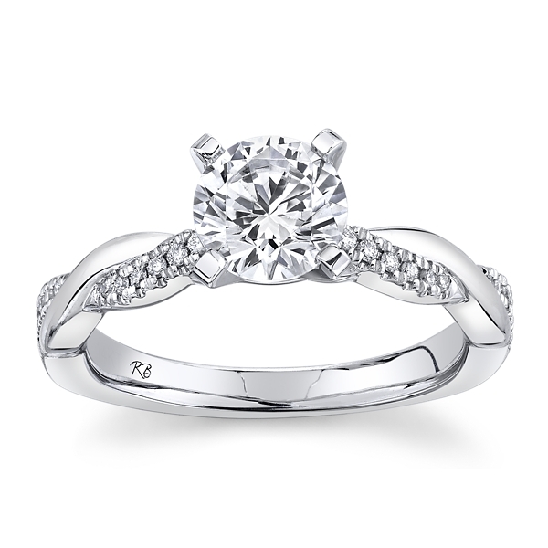 RB Signature 14k White Gold Diamond Engagement Ring Setting 0.07 ct. tw.