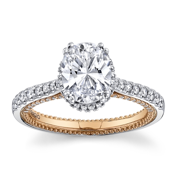 Verragio 18k White and 20k Rose Gold Diamond Engagement Ring Setting 1/2 ct. tw.