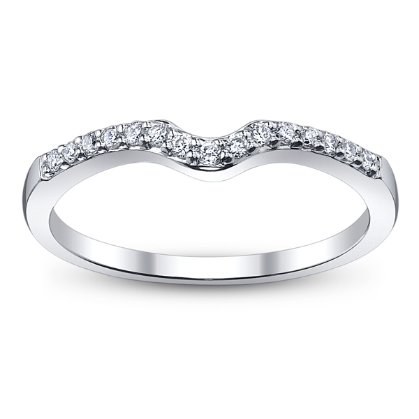 14k White Gold Diamond Wedding Ring 1/8 ct. tw.