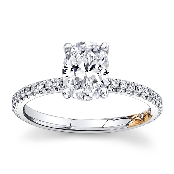 A.Jaffe 14k White Gold and 14k Rose Gold Diamond Engagement Ring Setting 1/4 ct. tw.