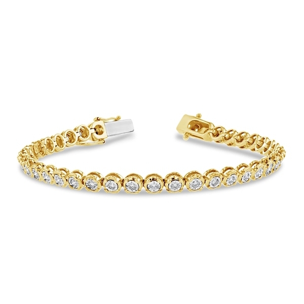 14k Yellow Gold and 14k White Diamond Bracelet 1 ct. tw.