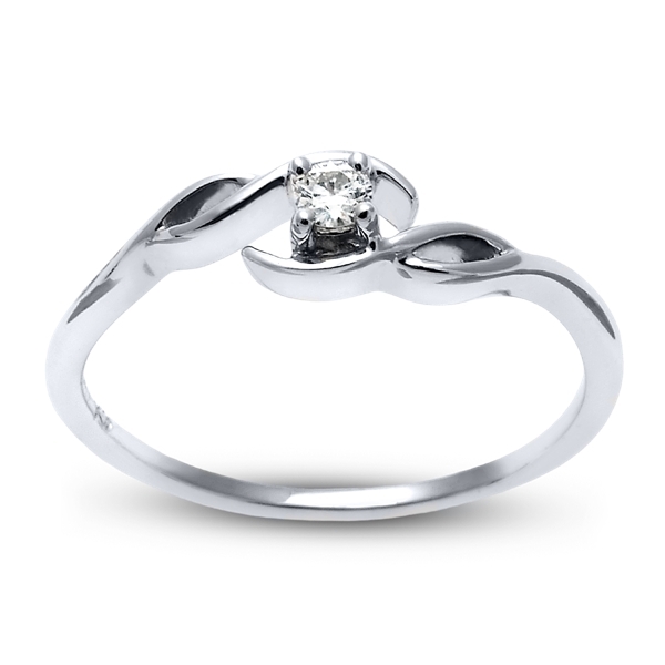 Cherish 10k White Gold Diamond Promise Ring .05 ct. tw.