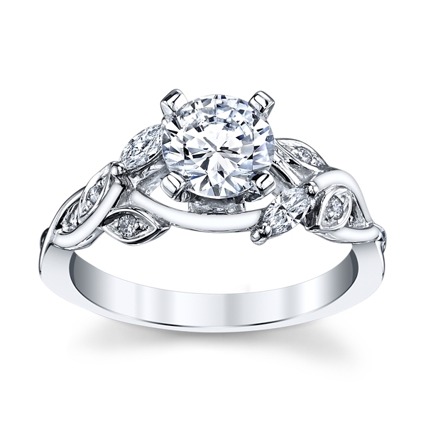 14k White Gold Diamond Engagement Ring Setting 1/6 ct. tw.