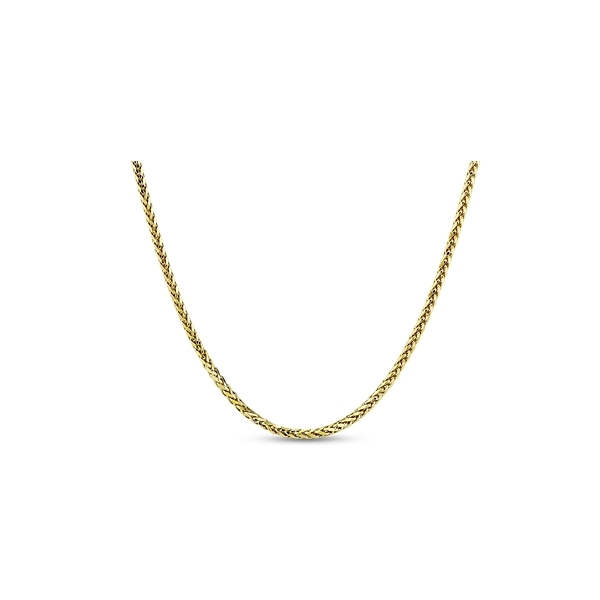 14k Yellow Gold 24" Lite Round Wheat Chain Necklace